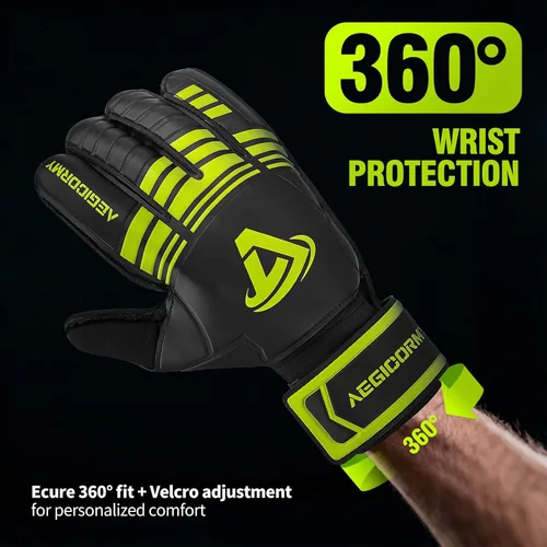 Miniatura 5 de Guantes de portero de fútbol con protección para los dedos para prevenir lesiones, agarre fuerte para enfrentamientos difíciles, guantes de portero