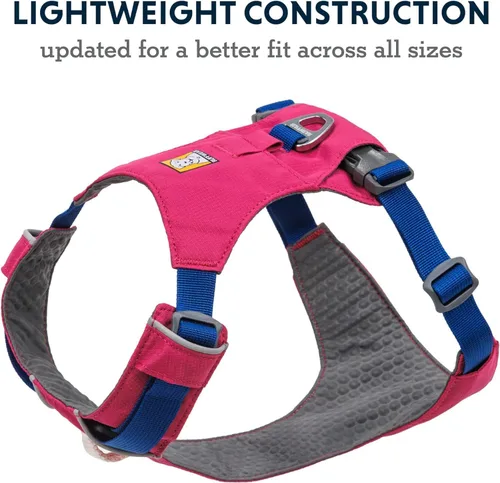 Miniatura 4 de Ruffwear, Hi & Light, Arnés ligero para perro de uso diario, correr en senderos, caminar, senderismo, uso todo el día, rosa alpenglow, XXXS
