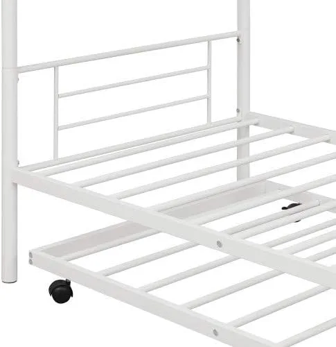 Miniatura 9 de Litera de metal individual sobre individual con nido, escaleras y rieles de protección de seguridad, se puede dividir en dos camas, no necesita