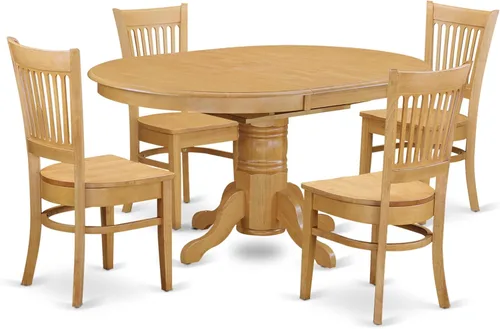 Miniatura 21 de East West Furniture AVVA5-LWH-C - Juego de mesa de comedor de 5 piezas, incluye una mesa de cocina ovalada con hojas de mariposa y 4 sillas