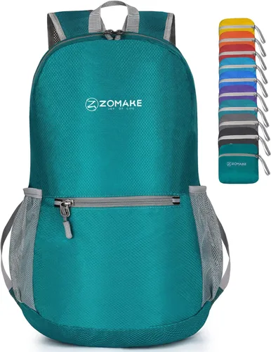 Miniatura 13 de ZOMAKE Mochila ultra ligera y compactable Mochila de senderismo resistente al agua, Mochila pequeña Mochila de camping al aire libre plegable y Negro