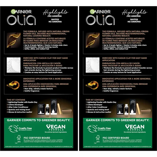 Miniatura 2 de Garnier Tinte permanente para el cabello Olia sin amoníaco, reflejos H02 para rubias, 2 unidades (el embalaje puede variar)