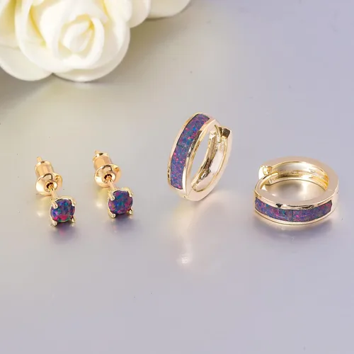 Miniatura 118 de CiNily Aretes Huggie de ópalo con bisagras, chapados en oro, hipoalergénicos, pequeños aretes de aro para mujeres, adolescentes, niñas, hombres