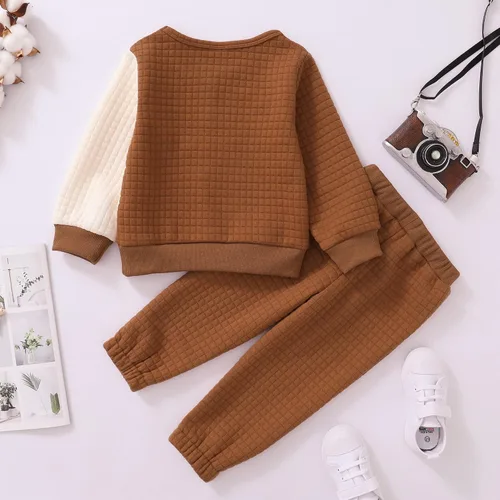 Miniatura 3 de KIMI BEAR Ropa de bebé para niños pequeños, trajes de algodón, sudadera y pantalones, ropa de otoño e invierno para niños