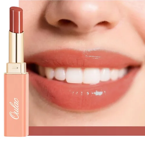 Miniatura 20 de Oulac Lápiz Labial Rosa Hidratante con Brillo - Lápiz Labial Hidratante Bálsamo Labial Tintado Brillante, Acabado Brillante Transparente Jugoso
