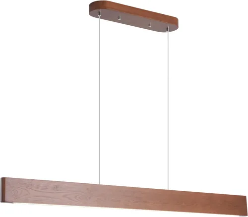 Miniatura 15 de Lámpara colgante lineal natural de madera maciza de 3 luces, moderna lámpara colgante LED regulable, candelabro para mesa de comedor, isla
