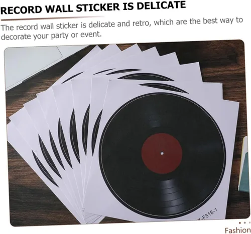 Miniatura 5 de 16 calcomanías de pared de disco de vinilo retro para dormitorio, decoración de sala de estar, calcomanías de pared para discoteca retro fiestas
