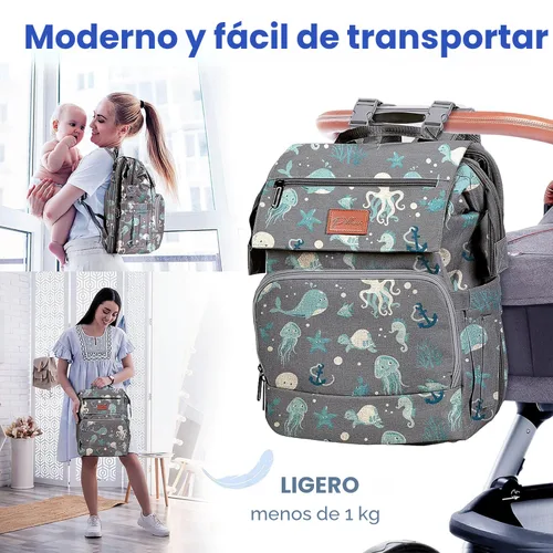 Miniatura 6 de PILLANI Mochila Bolsa para Pañales de Bebé - Bolsa Grande para Niños y Niñas, Mochila Impermeable para Pañales - Bolsas de Pañales de Viaje con G.