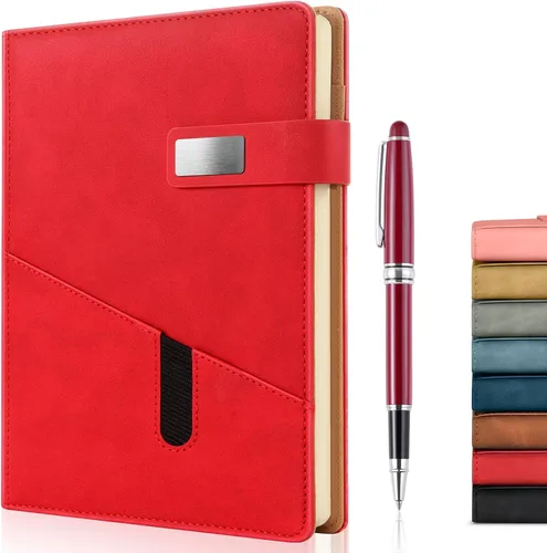 Miniatura 13 de Cuaderno A5 en blanco, cuaderno de bocetos de cuero de tapa dura recargable con bolsillo y hebilla magnética, 240 páginas gruesas de viaje para Negro