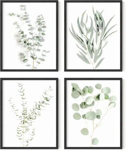 Miniatura 15 de HAUS AND HUES Arte de pared floral gris, juego de 4 pósteres de plantas para pared vintage, impresiones botánicas, cuadros de flores en blanco