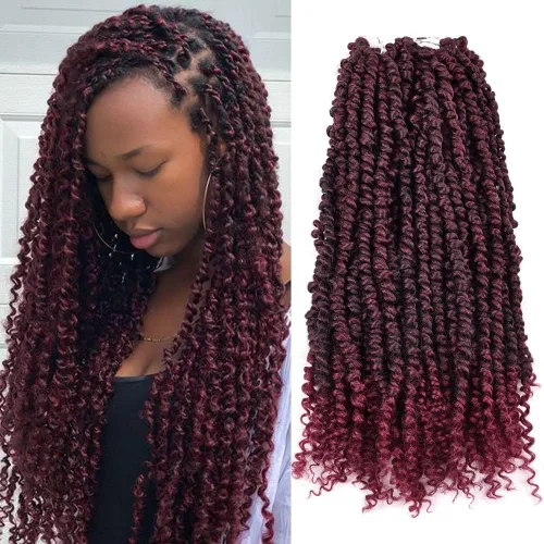 Miniatura 8 de Passion - Manojo de cabello de rizo pequeño, 24 raíces por paquete, 3 paquetes. Cabello pre-torcido para mujeres negras