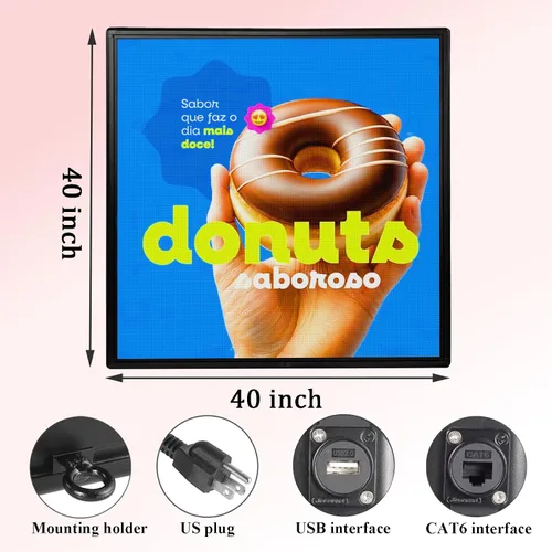 Miniatura 6 de P6 40x40 pulgadas al aire libre pantalla LED IP45 resistente a la intemperie señal digital comercial HD video/imagen cartelera para publicidad