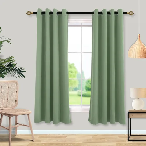 Miniatura 66 de Mrs.Naturall Cortinas Azul Real para Dormitorio, Cortinas Opacas Cortas Medianas Azul Cobalto para Cocina Decoración de Habitación de Adolescentes