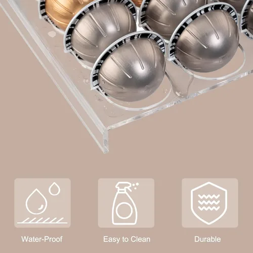 Miniatura 4 de SUMERFLOS Bandeja de Almacenamiento de Cápsulas de Café, Organizador de Inserción para Cajón que Contiene 30 Cápsulas Compatible con Cápsulas