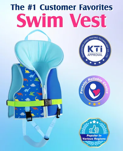 Miniatura 8 de HeySplash Chaleco de natación para niños pequeños, flotadores para niños de 22 a 44 libras/22 a 55 libras, chaqueta de natación para niños