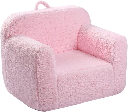 Miniatura 11 de MOMCAYWEX Silla de sherpa suave y cómoda para niños, silla de espuma para niños y niñas, color gris claro