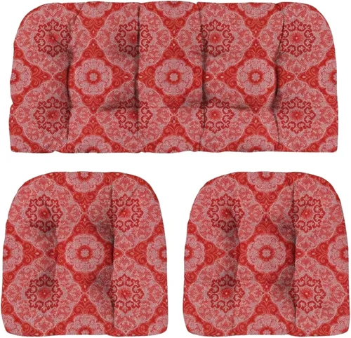 Miniatura 99 de RSH DECOR: Sunbrella 3-Piece Tufted Wicker Cushion Set 44" x 22" & 22" x 22" Outdoor Loveseat & U-Shaped Seat Cushions Crafted with