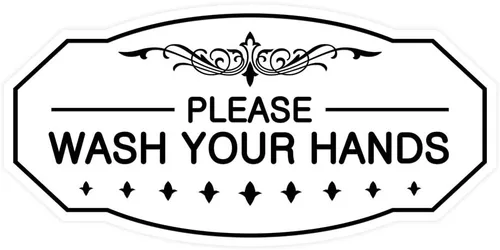 Miniatura 23 de Signs ByLITA Letrero de Victorian Please Wash Your Hands (plata cepillada) - Grande Brushed Silver