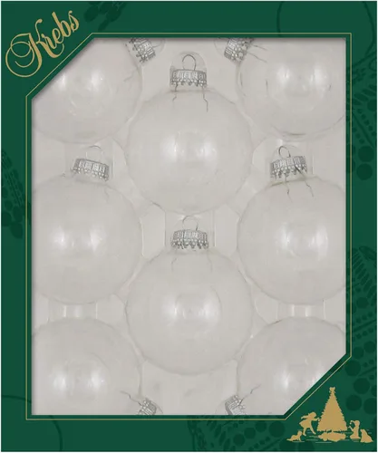 Miniatura 7 de Christmas by Krebs [Paquete de 12] Transparente con tapas plateadas de 2" (50 mm) Adorno de diseño sin costuras, esfera de cristal artesanal