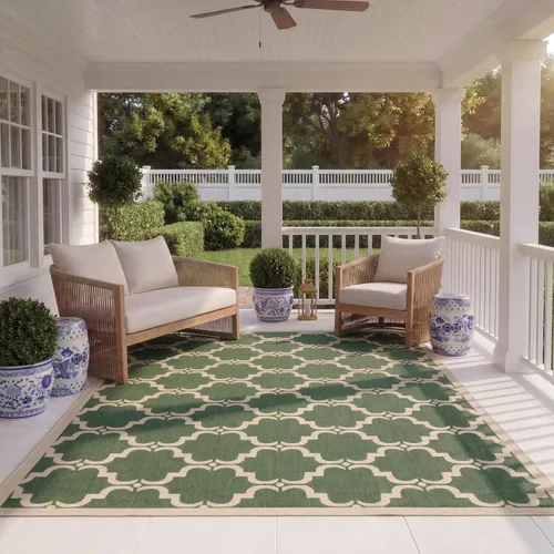 Miniatura 45 de SAFAVIEH Alfombra lavable al aire libre Courtyard Collection - 9 x 12 pies, beige y terracota, no desprende pelusa y fácil limpieza, ideal