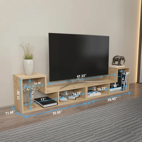 Miniatura 4 de Decorotika Cubicco - Soporte modular para TV (2 piezas) con estantes abiertos