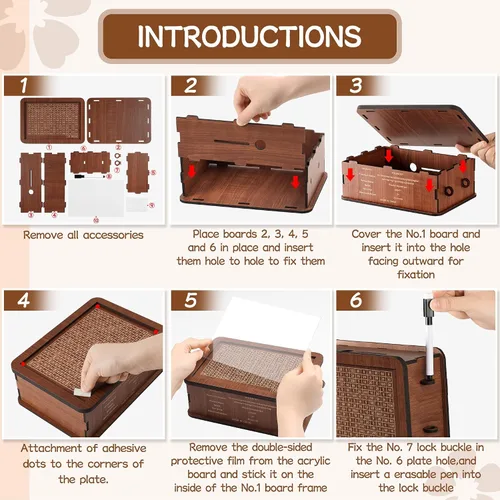 Miniatura 3 de Kakeibo - Caja de madera para ahorrar dinero, alcancía para adultos y niños, banco de monedas para niños y niñas, caja de ahorro de madera