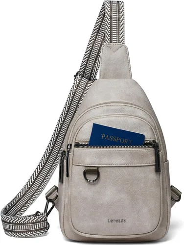 Miniatura 17 de Leresas Bolso bandolera de 7L para mujeres y hombres, de cuero vegano, bolsos cruzados, riñonera, monedero, mochila sobre el hombro, bolsa antirrobo