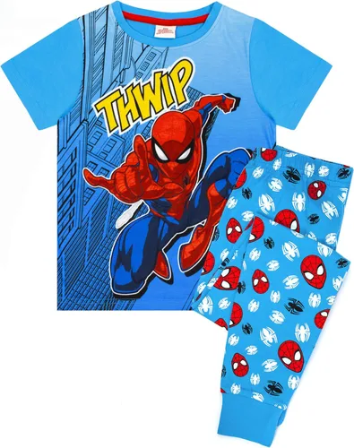 Miniatura 2 de Marvel Spider-Man Pyjamas Comic Kids Boys Blue Long PJ Nightwear