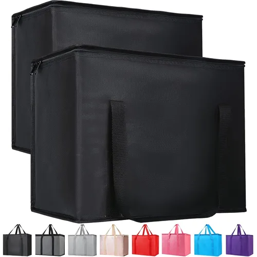 Miniatura 42 de Bodaon Paquete de 3 bolsas aisladas para entrega de alimentos para comidas calientes y frías, bolsas enfriadoras XXL, bolsa aislante para catering