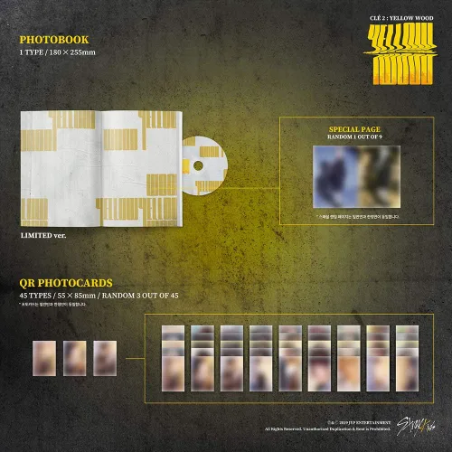 Miniatura 3 de Stray Kids - Clé 2: Madera amarilla (álbum especial) [Clé 2 ver.] CD+Photobook+Tarjetas de fotos 3QR