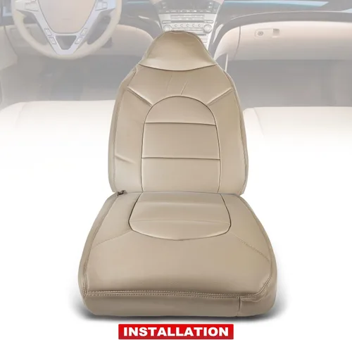 Miniatura 3 de A-Premium Funda de asiento de color marrón pergamino mediano compatible con Ford F-250/F-350/F-450/F-550 Super Duty Lariat 2000-2001 lado delantero