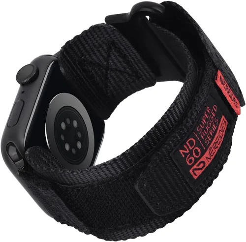 Miniatura 14 de Nereides Compatible con Correa de Apple Watch Ultra 3/2/1, Correa Deportiva de Nylon con Diseño Tejido para 49 mm (L, Negro)