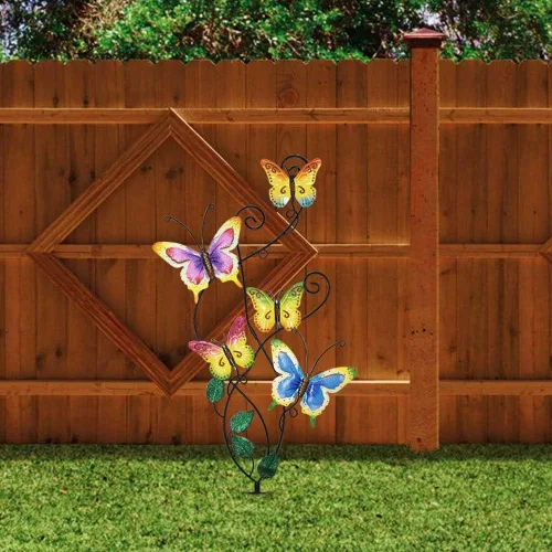 Miniatura 3 de Juegoal Decoración de estaca de jardín de mariposa de 28 pulgadas, decoración de arte de pared de metal, regalo ideal para el día de la madre
