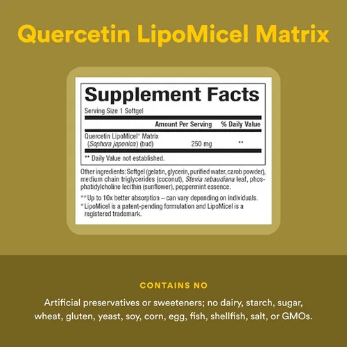 Miniatura 4 de Natural Factors Quercetina LipoMicel Matrix - Apoya la salud inmune y la salud capilar - Suplemento de apoyo antioxidante con quercetina altamente