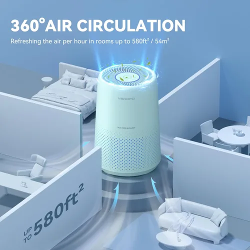 Miniatura 6 de Purificadores de aire para dormitorio, purificadores de aire HEPA H13 - Cubre hasta 1074 pies cuadrados - Modo de sueño ultrasilencioso de 24 dB