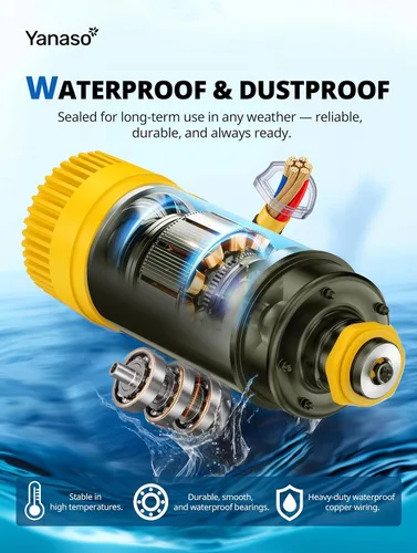Miniatura 5 de Bomba aireadora de fuente de estanque con temporizador, cable de alimentación de 50 pies, 2 patrones de pulverización, circulación de agua de bajo