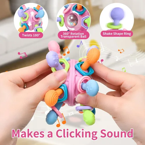 Miniatura 5 de Juguetes de dentición Montessori para bebés de 0-6 y 6-12 meses mordedores para bebés juguetes sensoriales para bebés de 0 3 6 9 12 18 meses