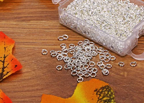 Miniatura 2 de Shapenty 1200 anillos de salto abiertos de hierro chapados en plata, a granel, para manualidades, aretes, collares, pulseras, colgantes