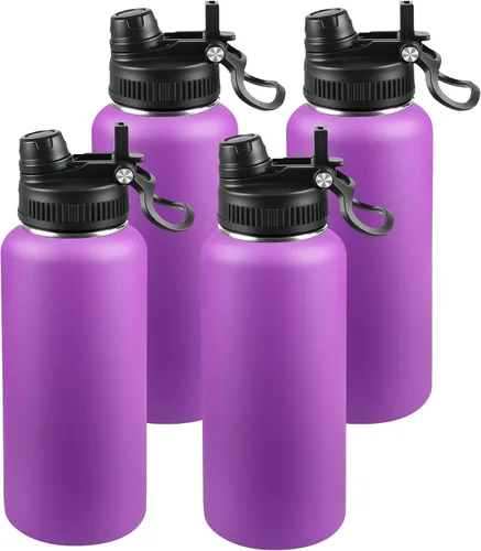 Miniatura 69 de Botella de agua aislada de 22 onzas, tapa 2 en 1 a prueba de fugas (sorbo/pajilla) + asa, botella de acero inoxidable para deportes, viajes, trabajo