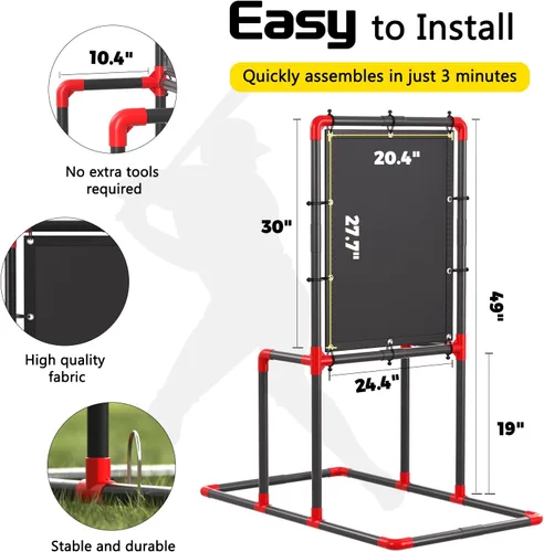 Miniatura 4 de Objetivo de zona de strike de béisbol para bolas de plástico Compatible con entrenamiento de lanzamiento de Wiffle Ball y Blitzball Fácil