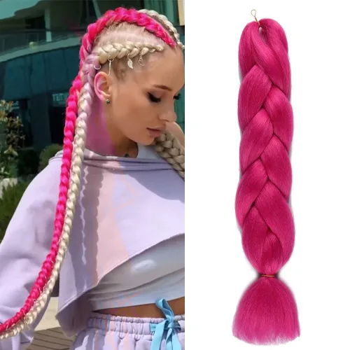 1 paquete de 1 paquete de extensiones de cabello sintético jumbo de 24 pulgadas para trenzas de caja, cabello sintético de alta temperatura, cabello