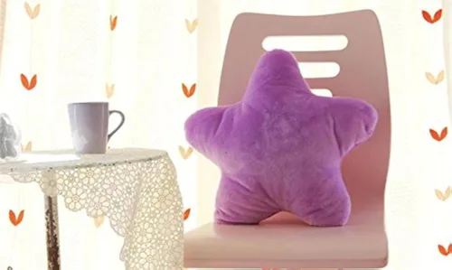 Miniatura 7 de Almohada de felpa en forma de estrella, bonita almohada 3D para dormitorio, sofá, silla, cojín decorativo estético (amarillo)