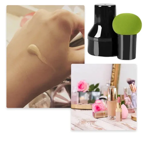 Miniatura 6 de 2 esponjas de maquillaje, esponjas de maquillaje con asas, estuches de maquillaje para cremas y polvos de base (hongo A)