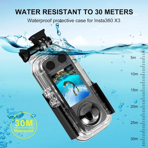 Miniatura 4 de PULUZ Funda de buceo de 30m/98ft para Insta360 X3, cubierta impermeable subacuática, carcasa protectora de PC para fotografía, carcasas para cámara