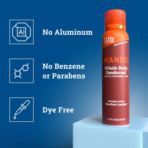 Miniatura 7 de Mando Desodorante de cuerpo entero para hombres – Desodorante en aerosol invisible – Control de olores de 72 horas – Fórmula de baja irritación