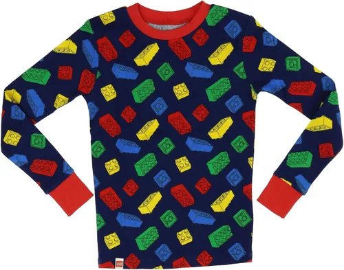 Miniatura 2 de LEGO Conjunto de pijama de algodón de 2 piezas para niños, talla 4 a 10, azul marino, Azul Marino