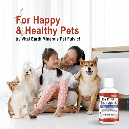 Miniatura 6 de Vital Earth Minerals Pet Fulvic - Más de 70 minerales traza para la salud de las mascotas, suplemento para las articulaciones, alivio de alergias