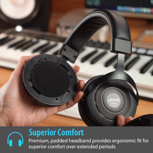 Miniatura 5 de JOYO Auriculares de Monitor de Estudio con Cable Profesionales Semi-Abiertos para Guitarra, Piano, Podcast, Grabación, Mezcla, Transmisión en Vivo