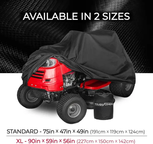 Miniatura 3 de Tough Cover Cubierta para cortacésped, 75 x 47 x 49 pulgadas, color negro, 210D resistente al agua, protección de tela para equipos de cuidado