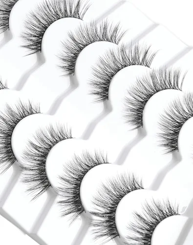 Miniatura 15 de Pestañas cortas de aspecto natural, pestañas postizas sutiles rizadas en C, pestañas postizas de volumen, pestañas de visón de 10mm, paquete